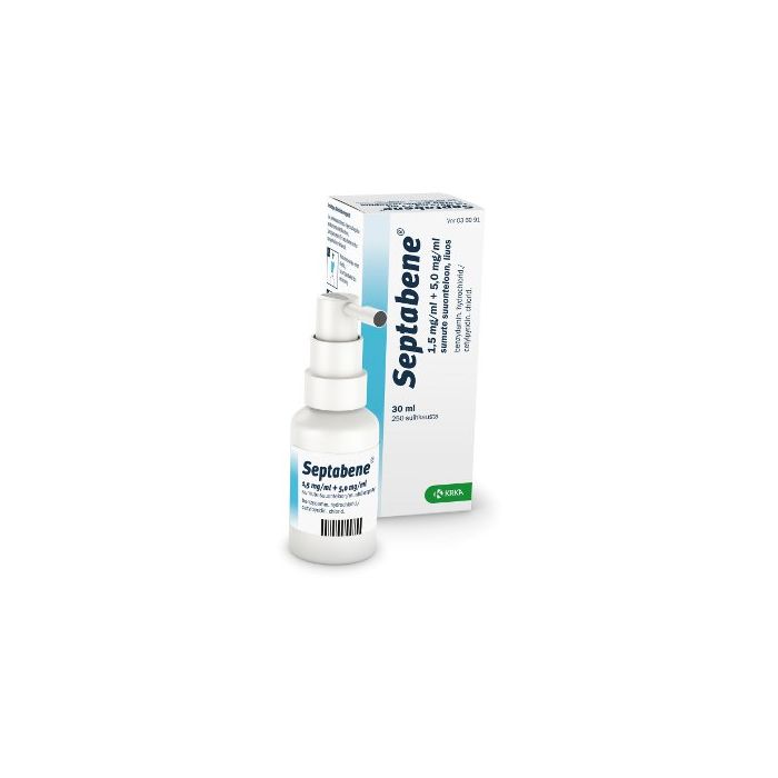 SEPTABENE sumute suuonteloon, liuos 1,5/5 mg/ml suihkepullo 30 ml