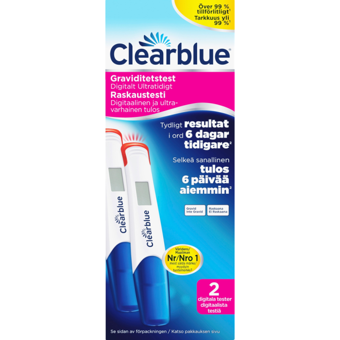Clearblue raskaustesti Digital Ultra Early 2 kpl