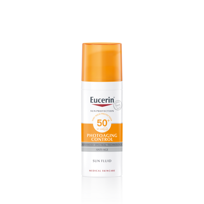 1000019833_Eucerin_Photoaging_Sun_Fluid_SPF50_aurinkovoide_ikaantyvalle_iholle_50_ml_pakkauskuva_Pakkauskuva23360_png