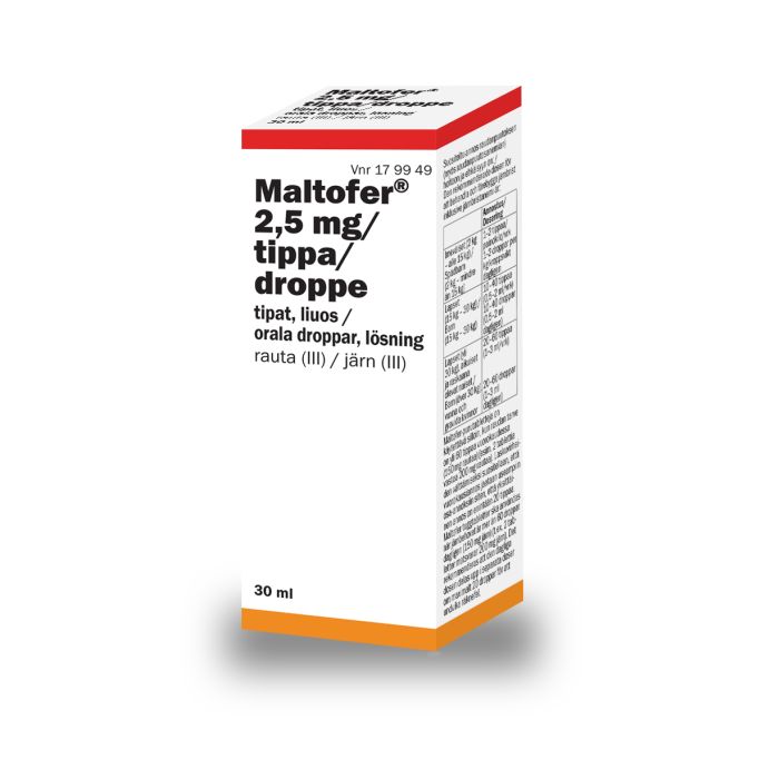 MALTOFER tipat, liuos 2,5 mg/tippa 30 ml