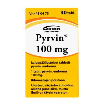 PYRVIN tabletti, kalvopäällysteinen 100 mg 40 kpl