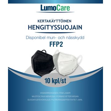 Lumocare FFP2 hengityssuojain musta 10 kpl