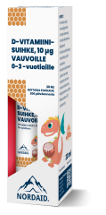 Nordaid 10 mikrog D-vitamiinisuihke vauvoille 30 ml