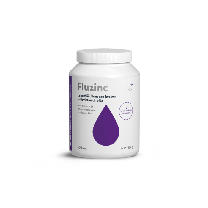 1000013561_Apteq_Fluzinc_mustaherukka_72_tabl_pakkauskuva_Pakkauskuva24618_jpg
