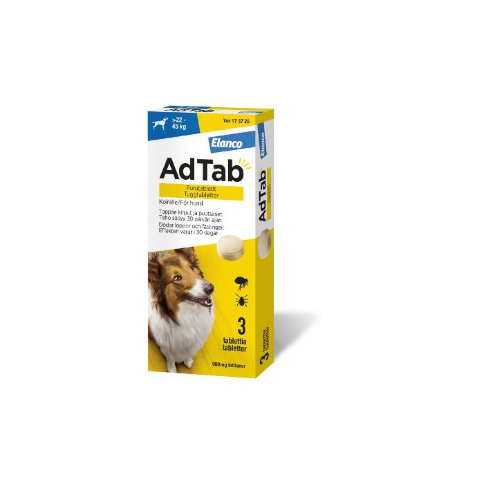 1000029662_ADTAB_900_mg_vet_purutabl_koirille_yli_22_45_kg_3_fol_pakkauskuva_Pakkauskuva24776_jpg
